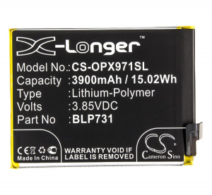 Cameron Sino Li-Polymer akku (3.85V/3900mAh, OPPO BLP731 kompatibilis) FEKETE Realme 5 Pro (CS-OPX971SL)