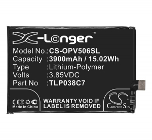 Cameron Sino Li-Polymer akku (3.85V/3900mAh, Alcatel TLP038C7 kompatibilis) FEKETE Alcatel 5V (OT-5060D) (CS-OPV506SL)