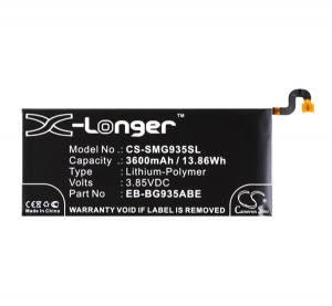 Cameron Sino Li-Polymer akku (3.85V/3600mAh, Samsung EB-BG935ABA kompatibilis) FEKETE Samsung Galaxy S7 EDGE (SM-G935) (CS-SMG935SL)