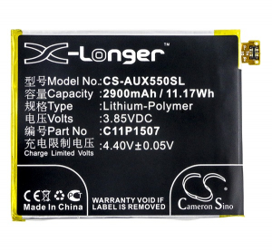 Cameron Sino Li-Polymer akku (3.85V/2900mAh, Asus 0B200-01670100 kompatibilis) FEKETE Asus Zenfone Zoom (ZX550 - ZX551ML) (CS-AUX550SL)