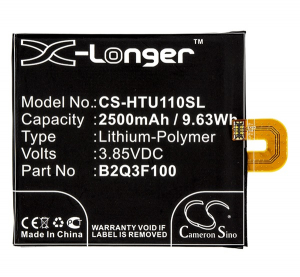 Cameron Sino Li-Polymer akku (3.85V/2500mAh, HTC 35H00274-0M1 kompatibilis) FEKETE HTC U11 Life (CS-HTU110SL)