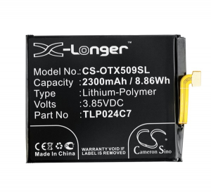 Cameron Sino Li-Polymer akku (3.85V/2300mAh, Alcatel TLP024C7 kompatibilis) FEKETE Alcatel 1X (2018) OT-5059 (CS-OTX509SL)