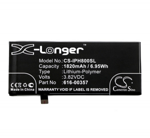 Cameron Sino Li-Polymer akku (3.82V/1820mAh, Apple 616-00357 kompatibilis) FEKETE Apple iPhone 8 4.7 (CS-IPH800SL)