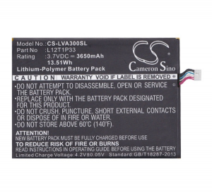 Cameron Sino Li-Polymer akku (3.7V/3650mAh, Lenovo L12D1P31 kompatibilis) FEKETE Lenovo IdeaTab A3300 (A7-30) / Lenovo IdeaTab A3000 (59-386525)  / Vo