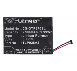 Cameron Sino Li-Polymer akku (3.7V/2700mAh, Alcatel TLP028A2 kompatibilis) FEKETE (CS-OTP370SL)
