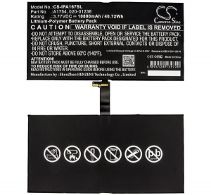 Cameron Sino Li-Polymer akku (3.77V/10800mAh, Apple 020-01238 kompatibilis) FEKETE Apple IPAD Pro 12.9 (2017) "Gigapack csomagol&aacute;s" (CS-IPA167SL)