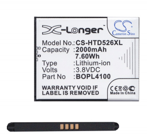 Cameron Sino Li-Ion akku (3.8V/2000mAh, HTC BOPL4100 kompatibilis) FEKETE HTC Desire 526G+ (CS-HTD526XL)