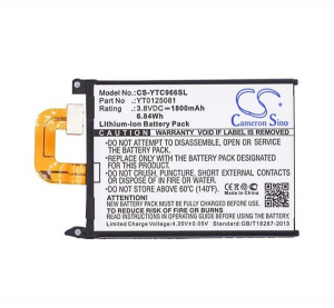 Cameron Sino Li-Ion akku (3.8V/1800mAh, YOTAPHONE YT0125081 kompatibilis) FEKETE (CS-YTC966SL)