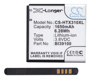 Cameron Sino Li-Ion akku (3.8V/1650mAh, HTC 35H00170-01M kompatibilis) FEKETE HTC Titan (Eternity, X310e) / Sensation XL (X315e) (CS-HTX310XL)