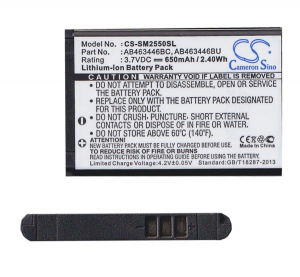 Cameron Sino Li-Ion akku (3.7V/650mAh, Samsung AB463446BC kompatibilis) FEKETE Samsung GT-E1270 / GT-E1180 / GT-E1280 (CS-SM2550SL)