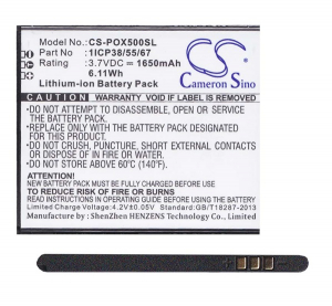 Cameron Sino Li-Ion akku (3.7V/1650mAh, NAVON G55133 kompatibilis) FEKETE Navon Mizu D501 / Mizu D500 / Mizu M500 (CS-POX500SL)