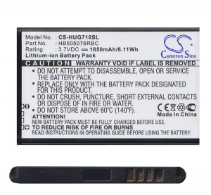 Cameron Sino Li-Ion akku (3.7V/1650mAh, Huawei HB505076RBC kompatibilis) FEKETE Huawei Y3 II (Y3-2) / Ascend Y600 / Ascend G700 (CS-HUG710SL)