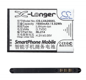 Cameron Sino Li-Ion akku (3.7V/1600mAh, Lenovo BL203 kompatibilis) FEKETE Lenovo A369i (CS-LVA269XL)