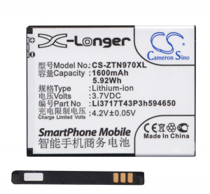 Cameron Sino akku 1600mAh LI-ION (Li3716T42P3h594650 kompatibilis) ZTE Kis III (V790) / Blade III / Grand X IN (CS-ZTN970XL)