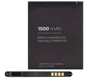 gigapack Akku 1500mAh LI-ION (EB-F1M7FLU kompatibilis) Samsung Galaxy S3 mini VE (GT-I8200) / Galaxy S3 mini (GT-I8190) " csomagolás" (GP-34150)