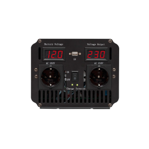 SAL fesz&uuml;lts&eacute;g&aacute;talak&iacute;t&oacute;, ~1000 W n&eacute;vleges telj., tiszta szinuszos, 2 v&eacute;dő&eacute;rintkezős aljzat, sz&uuml;netmentes t&aacute;pegys&eacute;g, USB, visszajelző LED, l&aacute;gyind&iacute;t&aacute;s
