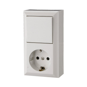 GAO Business Line IP20 f&ouml;ldelt aljzat &eacute;s v&aacute;lt&oacute;kapcsol&oacute;, csatlakoz&oacute;aljzat &eacute;s v&aacute;lt&oacute;kapcsol&oacute; kombin&aacute;ci&oacute;, belt&eacute;ri, 230 V~ / 50 Hz / 16/10 A, feh&eacute;r (0314H)