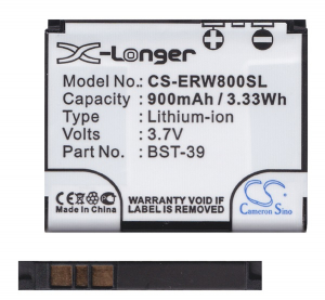 Cameron Sino Li-Ion akku (3.7V/900mAh, Sony Ericsson BST-39 kompatibilis) FEKETE Ericsson Zylo (W20i) / Z555i / W910i (CS-ERW800SL)
