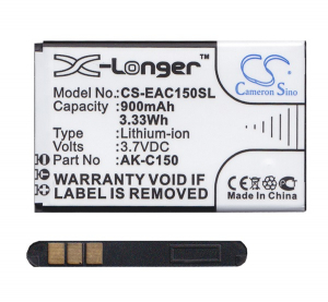 Cameron Sino Li-Ion akku (3.7V/900mAh, Emporia AK-C150 kompatibilis) FEKETE Alcatel OT-2053D / Alcatel 2003 / Telme C151 (CS-EAC150SL)