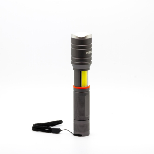 Nebo TAC SLYDE zsebl&aacute;mpa, 300 lumen, zoom, alum&iacute;nium burkolat, IPX4, 5 f&eacute;le &uuml;zemm&oacute;d, elemes műk&ouml;d&eacute;s (NEB-6746-G)