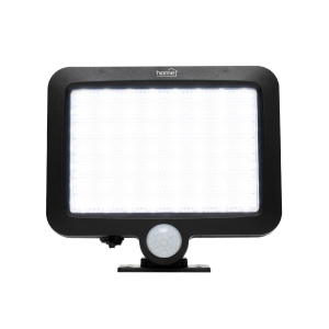 Home napelemes LED reflektor, 250 lm, PIR mozg&aacute;s&eacute;rz&eacute;kelő, 120&deg; 5m, 56 db hidegfeh&eacute;r SMD LED, energiatakar&eacute;kos, műanyag, IP44 (FLP250SOLAR)