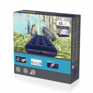Bestway egyszemélyes, velúr borítású felfújható matrac kék 185x76x22cm (56432)