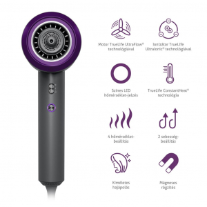 TrueLife HairDryer D3 hajsz&aacute;r&iacute;t&oacute; fekete-lila (TLHDMHDD3NNGA)