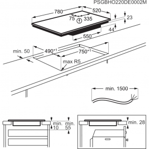 Electrolux EIV83443CT SaphirMatt® SE beépíthető indukciós főzőlap (949599529)