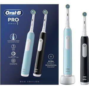 Oral-B PRO1 X-Clean elektromos fogkefe k&eacute;k &eacute;s fekete b&oacute;nusz handle (10PO010403)