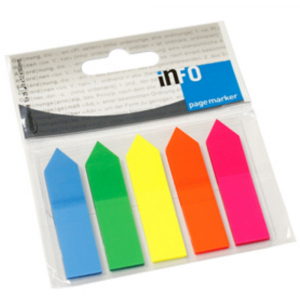 Info Notes Jelölőcímke 12x44mm, 5x25lap, nyíl, műanyag  (2682-09)