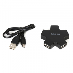 Omega USB Hub 4 port  fekete (OUH24SB)