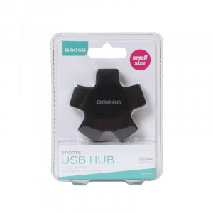 Omega USB Hub 4 port  fekete (OUH24SB)
