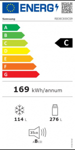 Samsung RB38C600CS9/EF alulfagyasztós hűtőszekrény inox