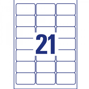 Avery Etikett c&iacute;mke, 63,5 x38,1mm,v&iacute;ztiszta, 21 c&iacute;mke/&iacute;v, 25 &iacute;v/doboz,  &aacute;tl&aacute;tsz&oacute; (L7782-25)