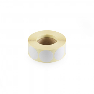 Etikett címke, 30mm, körcímke tekercses 1000 db/tekercs fehér