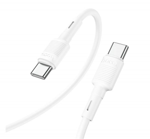 Hoco X83 adatk&aacute;bel (Type-C - Type-C, 60W, PD gyorst&ouml;ltő, 100cm) FEH&Eacute;R (X83_C_W)