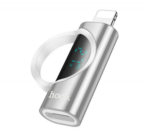 Hoco UA32B adapter (Type-C aljzat - lightning, adatátvitel és töltés, LED kijelző) EZÜST Apple IPAD Air / IPAD Air 2 / IPAD Pro 10.5 (2017) (UA32B_S)