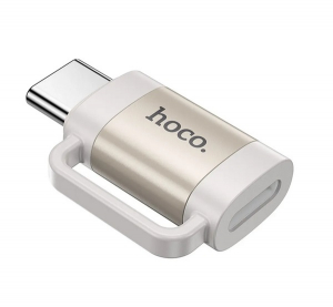 Hoco UA31E adapter (lightning aljzat - Type-C, adatátvitel és töltés, OTG) VILÁGOSSZÜRKE (UA31E_G)