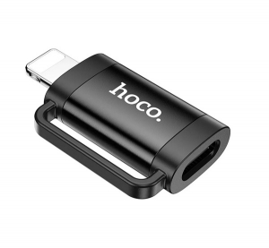 Hoco UA31B adapter (Type-C aljzat - lightning, adatátvitel és töltés, OTG) FEKETE Apple IPAD 2 / iPhone 5 / iPhone 5S (UA31B_B)