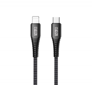 JOYROOM adatk&aacute;bel (Type-C - lightning, 2.1A, 20W, gyorst&ouml;ltő, 120cm, t&ouml;r&eacute;sg&aacute;tl&oacute;) FEKETE (ST-C04_B_TYPE-C120)