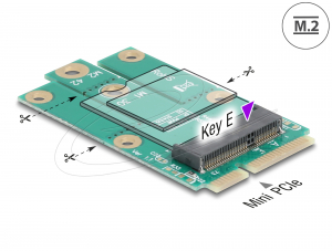 Delock Mini PCIe apa - M.2 kulcs E csatlakoztat&oacute; adapter (64338)