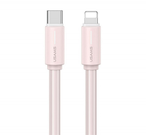 Usams YU adatk&aacute;bel (Type-C - lightning, 30W, gyorst&ouml;ltő, 100cm) R&Oacute;ZSASZ&Iacute;N (SJ735USB04)