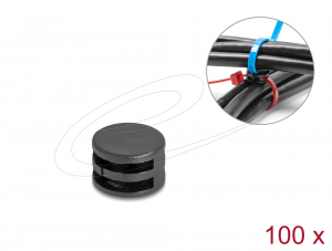 Delock K&aacute;belk&ouml;tegelő r&ouml;gz&iacute;tő csatol&oacute;ja &aacute;tm&eacute;rő 12 x magass&aacute;g 8 mm 90 -ban csavarhat&oacute; fekete 100 db. (18913)