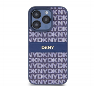 DKNY PU Leather Repeat Pattern Tonal Stripe iPhone 14 Pro h&aacute;tlap tok, k&eacute;k (DKHCP14LPRTHSLB)