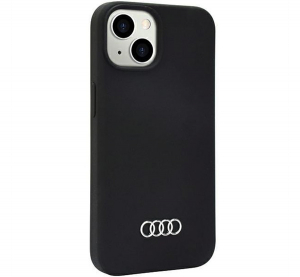 Audi Apple iPhone 13 / 14 / 15 szilikon tok, sötétszürke (AU-LSRIP14-Q3/D1-BK)