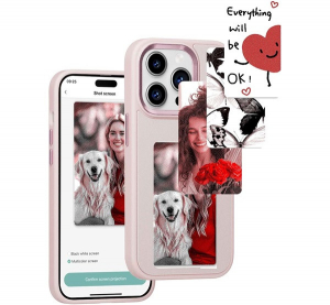 Utángyártott E-Ink okos telefontok, programozható NFC kijelzővel iPhone 14 Pro, rózsaszín (98086)