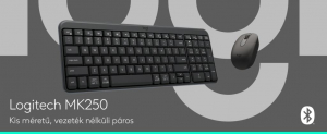 Logitech MK250 vezetéknélküli billentyűzet + egér (920-013525)