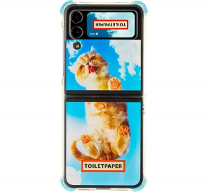 Samsung Galaxy Flip4 Toiletpaper macska mint&aacute;s gy&aacute;ri tok, k&eacute;k (GP-FPF721HICLY)