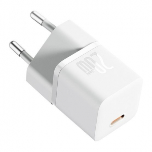 Baseus GaN5 Mini USB-C h&aacute;l&oacute;zati t&ouml;ltő 20W + 1m k&aacute;bel feh&eacute;r (P10110900213-01)
