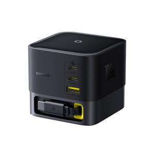 Baseus Super GaN asztali gyorstöltőállomás 3x USB-C 1x USB-A 100W fekete (P10164001123-00)